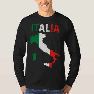 Patriotic Italian Roots Europe Traveler Italy Map  T-Shirt