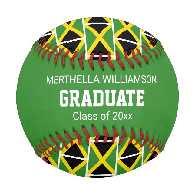 Patriotic JAMAICA Abschluss Custom FLAG Baseball (Vorderseite)