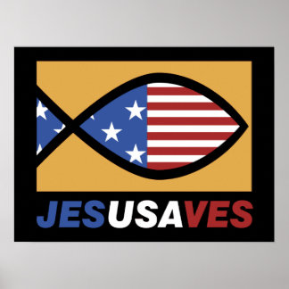 Patriotic Jesus Rette Poster