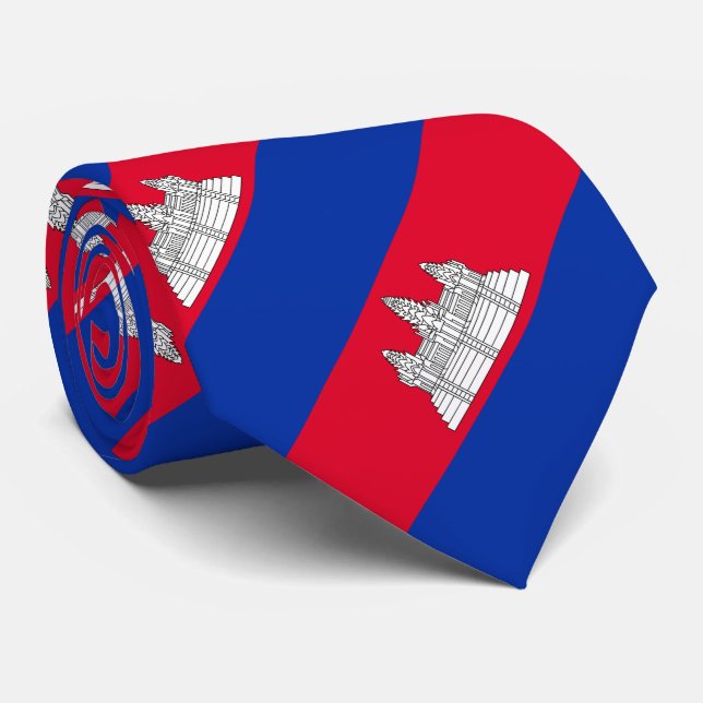 Patriotic Kambodscha Flag Neck Tie Krawatte (Gerollt)