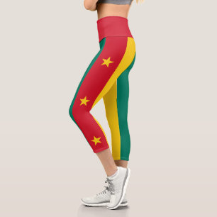 Patriotic Kamerun Flag Capri Leggings