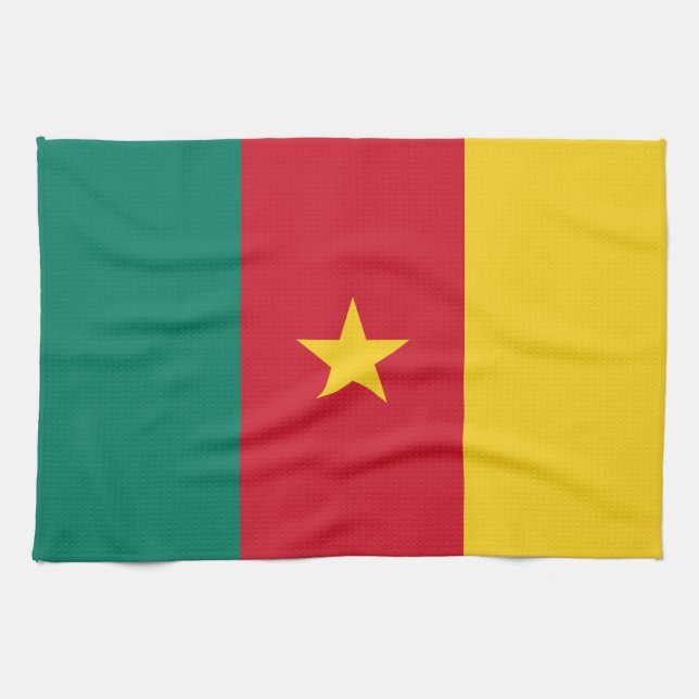 Patriotic Kamerun Flag Geschirrtuch (Horizontal)