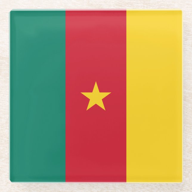 Patriotic Kamerun Flag Glasuntersetzer (Vorderseite)