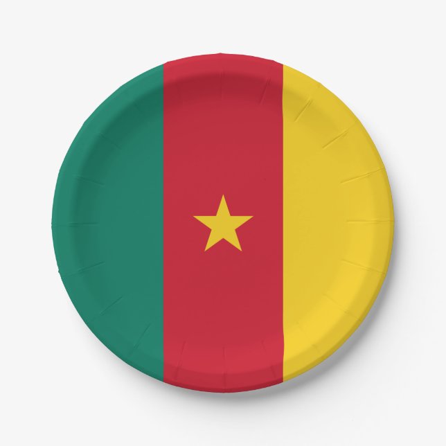 Patriotic Kamerun Flag Pappteller (Vorderseite)