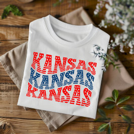 Patriotic Kansas Red and Blue Boho T - Shirt