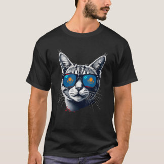 Patriotic Kazakhstan Tabby Cat Kazakh Flagge für m T-Shirt