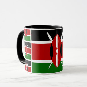 Patriotic Kenyan Flag Coffee Tasse, Kenia / Schüle Tasse