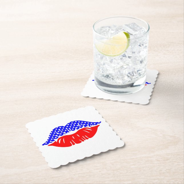 Patriotic Kiss Paper Drink Untersetzer (Vor Ort)