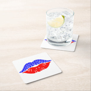 Patriotic Kiss Paper Drink Untersetzer