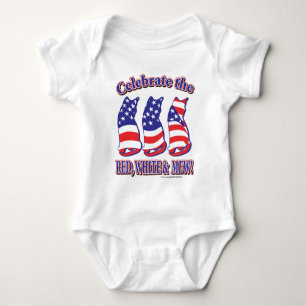 Patriotic Kitty Cats Baby Strampler