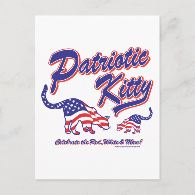 Patriotic Kitty Cats Postkarte (Vorderseite)