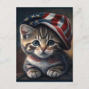 Patriotic Kitty! Postkarte