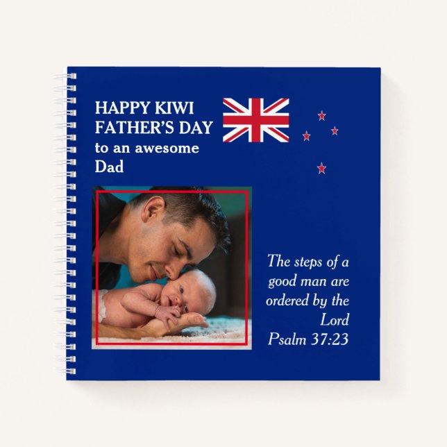 Patriotic Kiwi Erster Vatertag Notizbuch (Vorderseite)