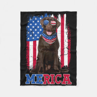 Patriotic Labrador 4. Juli Usa Patriotic Choco Fleecedecke