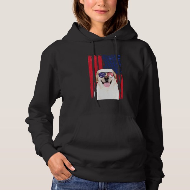 Patriotic Labrador Hund 4. Juli USA Fl Hoodie (Vorderseite)