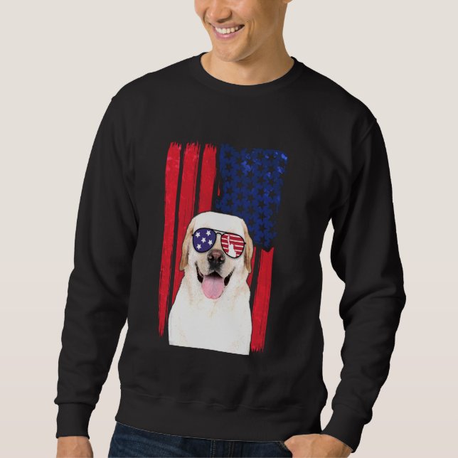 Patriotic Labrador Hund 4. Juli USA Fl Sweatshirt (Vorderseite)