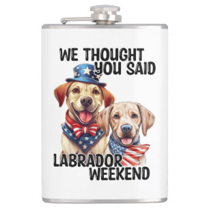 Patriotic Labrador Hunde Zitat Funny Spaß Flachmann