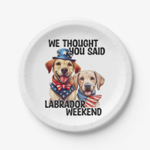 Patriotic Labrador Hunde Zitat Funny Spaß Pappteller