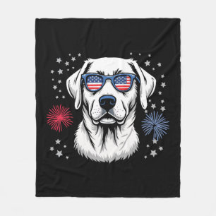 Patriotic Labrador mit USA Shades Fleecedecke