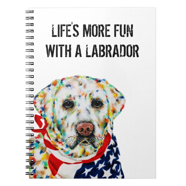 Patriotic Labrador Notebook 6.5" x 8.75" Notizblock (Vorderseite)