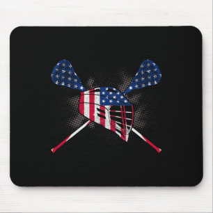 Patriotic Lacrosse Stick 4. Juli American Flag Mousepad