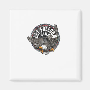 Patriotic Lass Freedom Ring Vintag American Bald E Magnet