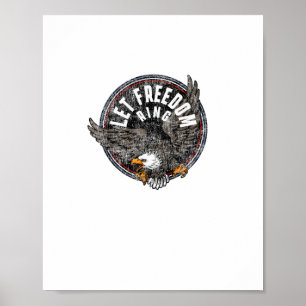 Patriotic Lass Freedom Ring Vintag American Bald E Poster