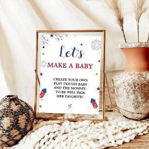 Patriotic lasst uns ein Baby Shower Game Schild ma