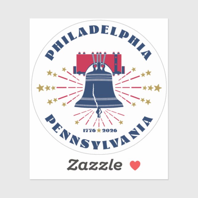 Patriotic Liberty Bell Custom-Cut Vinyl Sticker (Blatt)
