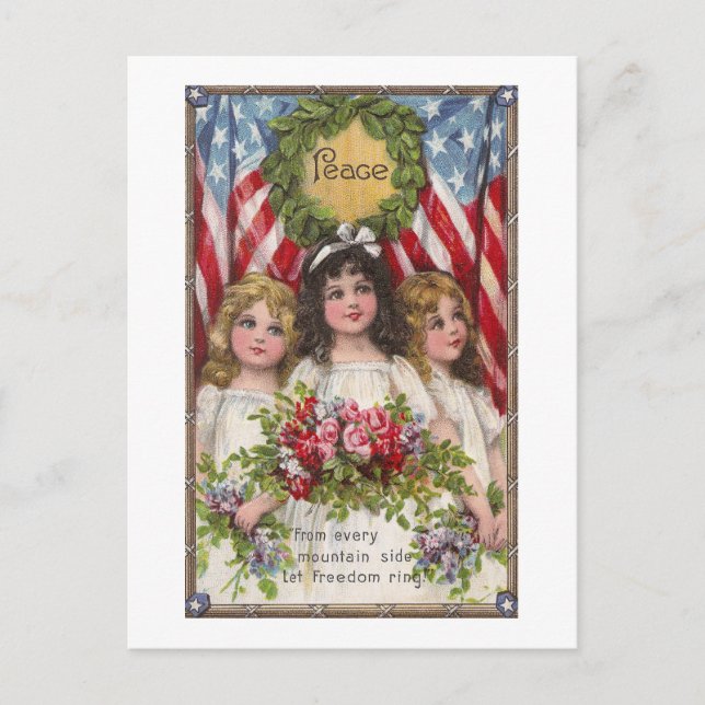 Patriotic Liberty Girls Postkarte (Vorderseite)
