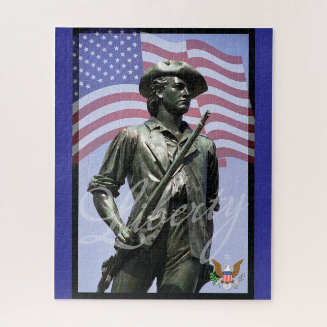 Patriotic Liberty Minuteman with Defense Emblem Puzzle (Vertikal)