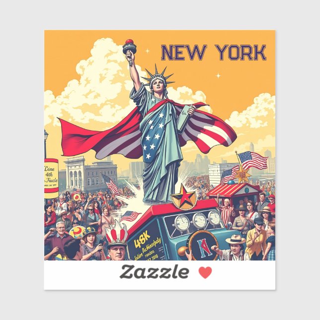 Patriotic Liberty Parade - Vintag 4. Juli USA Aufkleber (Blatt)