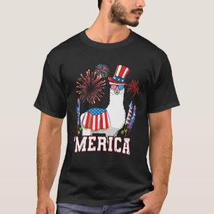 Patriotic Llama Merica Funny 4. Juli Feuerwerk T-Shirt