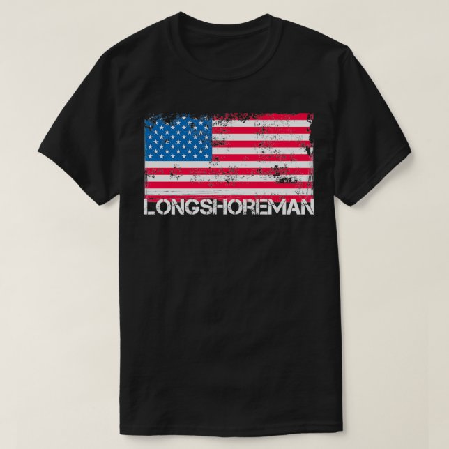 Patriotic Longshoreman Vintag US Flag Pullover (Design vorne)