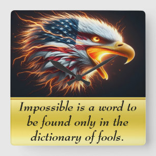 Patriotic Majestät Quadratische Wanduhr