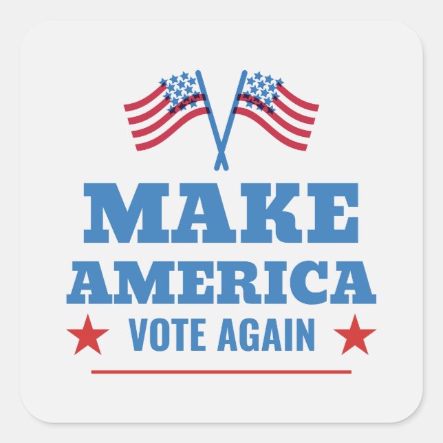 Patriotic 'Make America Vote Again' Square Sticker (Vorderseite)