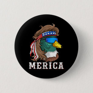 Patriotic Mallard Duck Jagd American Waterfowl Button