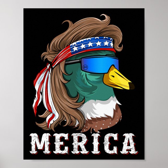 Patriotic Mallard Duck Jagd American Waterfowl Poster (Vorne)