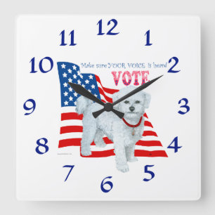 Patriotic Maltese Clock Quadratische Wanduhr