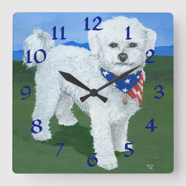 Patriotic Maltese Clock Quadratische Wanduhr (Vorderseite)