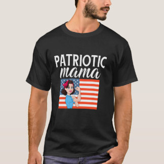 Patriotic Mama Niedlich 4. Juli American Flag Moth T-Shirt