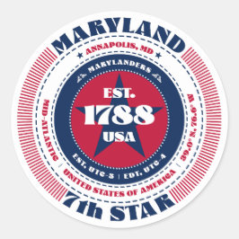 Patriotic Maryland Circle Design Sticker