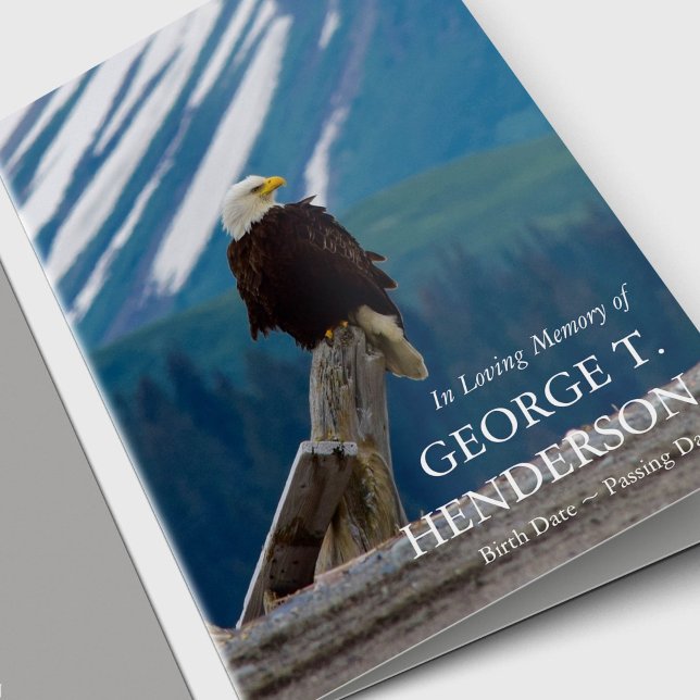 Patriotic Masculine Beileid Beerdigung Danke (Bald Eagle Patriotic American Memorial Photo Funeral Thank You Card)