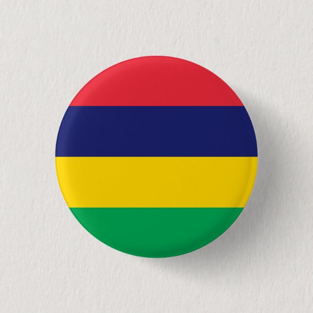 Patriotic Mauritius Flag Button (Vorderseite)