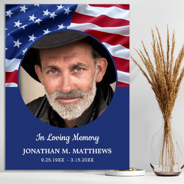 Patriotic Memorial USA Flag Foto Funeral Poster (Von Creator hochgeladen)