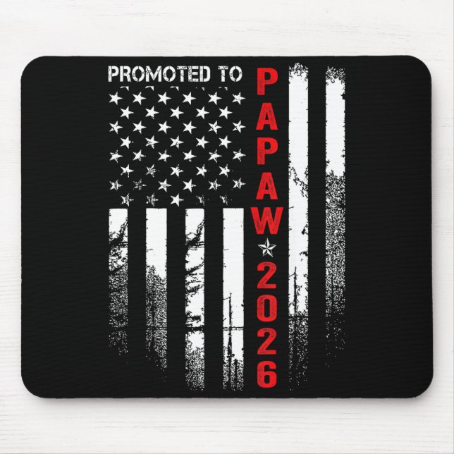 Patriotic Mens Promoted To Papaw Est 2026 First Ti Mousepad (Vorne)