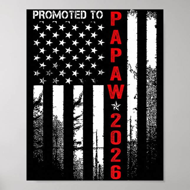 Patriotic Mens Promoted To Papaw Est 2026 First Ti Poster (Vorne)