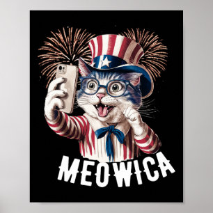 Patriotic Meowica 4. Juli Katze American Flag e Poster