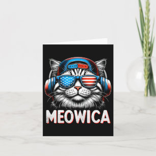Patriotic Meowica 4. Juli Katze American Flag US Karte