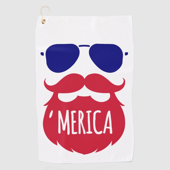 Patriotic 'Merica Red White Blue Golfhandtuch (Vorderseite)